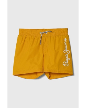 Pepe Jeans szorty kąpielowe dziecięce LOGO SWIMSHORT kolor żółty