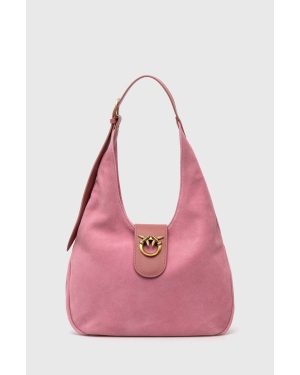 Pinko torebka zamszowa kolor różowy 103275 A0YG