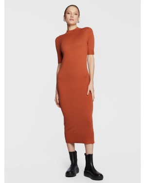 Calvin Klein Sukienka dzianinowa Extra Fine Wool K20K205035 Pomarańczowy Regular Fit
