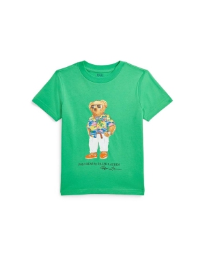 Polo Ralph Lauren t-shirt bawełniany dziecięcy kolor zielony z nadrukiem