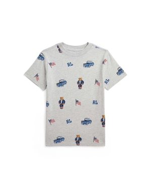 Polo Ralph Lauren t-shirt bawełniany dziecięcy kolor szary wzorzysty