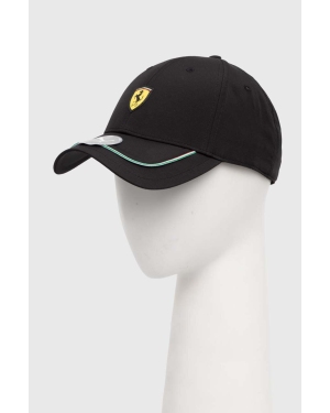 Puma czapka z daszkiem Ferrari kolor czarny z aplikacją 025200