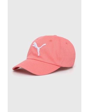 Puma czapka z daszkiem bawełniana kolor różowy z aplikacją 024587