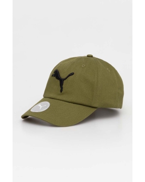 Puma czapka z daszkiem bawełniana kolor zielony z aplikacją 024587