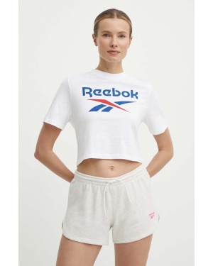 Reebok t-shirt bawełniany Identity damski kolor biały 100037593