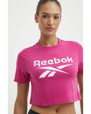Reebok t-shirt bawełniany Identity damski kolor różowy 100037588