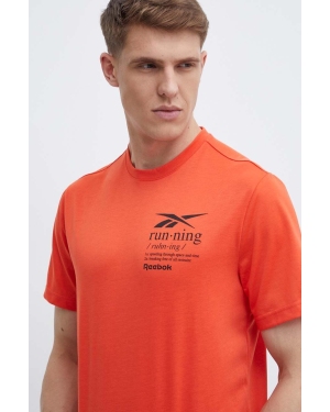 Reebok t-shirt męski kolor pomarańczowy z nadrukiem 100076378