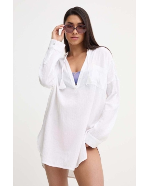 Roxy bluzka plażowa bawełniana kolor biały ERJX603382