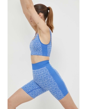 Roxy szorty do jogi Chill Out Heart kolor niebieski wzorzyste high waist ERJNS03501