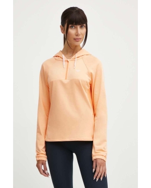 Roxy bluza do biegania Pure Pursuit kolor pomarańczowy z kapturem gładka ERJKT04133
