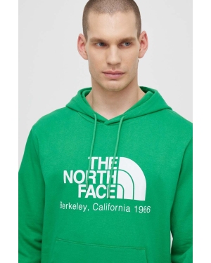The North Face bluza bawełniana M Berkeley California Hoodie męska kolor zielony z kapturem z nadrukiem NF0A55GFPO81