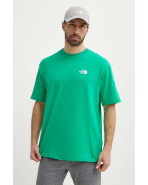 The North Face t-shirt bawełniany Essential męski kolor zielony z aplikacją NF0A87NRPO81