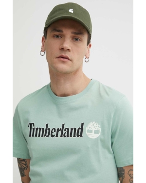 Timberland t-shirt bawełniany męski kolor zielony z nadrukiem TB0A5UPQEW01