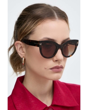 Tom Ford okulary przeciwsłoneczne damskie kolor brązowy FT1063_5152T