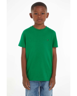 Tommy Hilfiger t-shirt bawełniany dziecięcy kolor zielony z nadrukiem