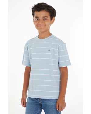 Tommy Hilfiger t-shirt bawełniany dziecięcy kolor niebieski wzorzysty