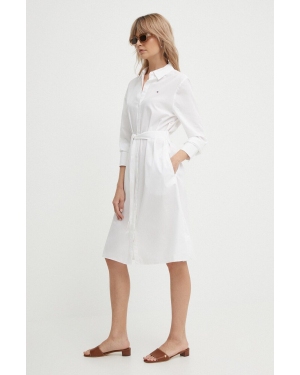 Tommy Hilfiger sukienka bawełniana kolor biały mini rozkloszowana