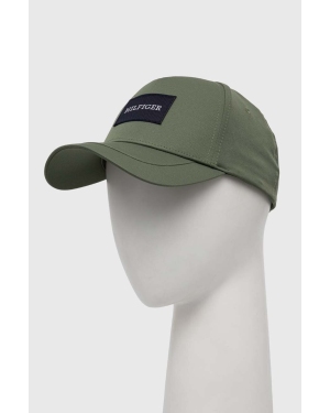 Tommy Hilfiger czapka z daszkiem kolor zielony z aplikacją AM0AM12162