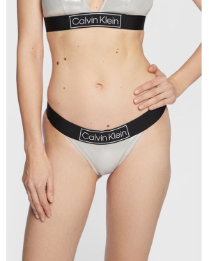 Calvin Klein Swimwear Dół od bikini KW0KW01950 Srebrny