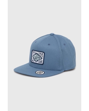 Vans czapka z daszkiem bawełniana dziecięca kolor niebieski z aplikacją