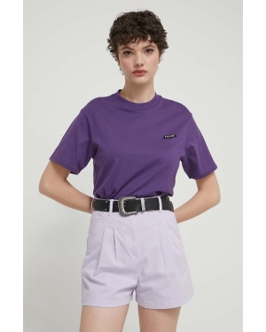 Volcom t-shirt bawełniany damski kolor fioletowy