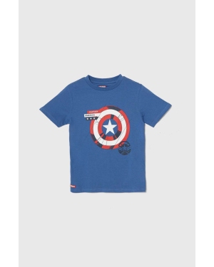 zippy t-shirt bawełniany dziecięcy x Marvel kolor niebieski z nadrukiem