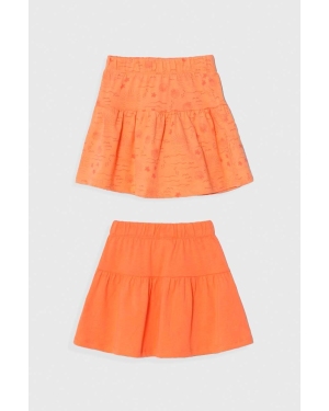 zippy spódnica bawełniana dziecięca 2-pack kolor pomarańczowy mini rozkloszowana