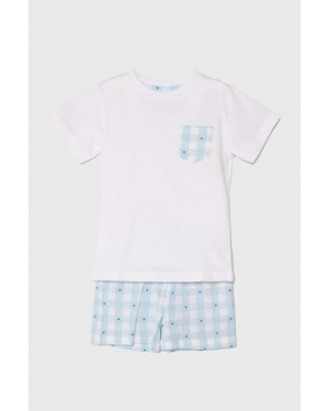zippy piżama bawełniana dziecięca kolor niebieski wzorzysta