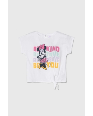 zippy t-shirt bawełniany dziecięcy x Disney kolor biały
