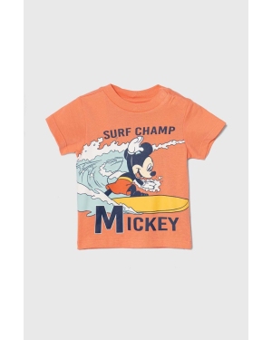 zippy t-shirt bawełniany niemowlęcy kolor pomarańczowy z nadrukiem
