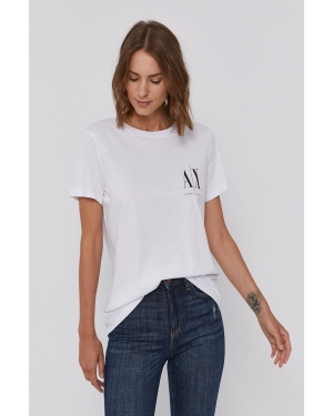 Armani Exchange t-shirt bawełniany kolor biały 8NYTFX YJG3Z NOS