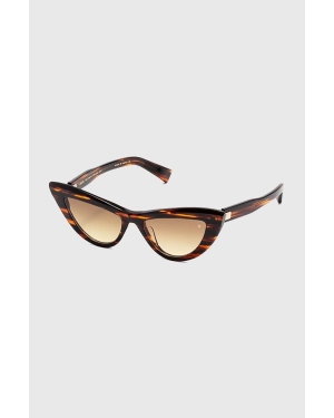 Balmain okulary przeciwsłoneczne damskie kolor brązowy