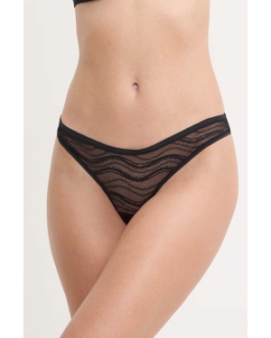 Calvin Klein Underwear stringi kolor czarny z koronki 000QD3971E