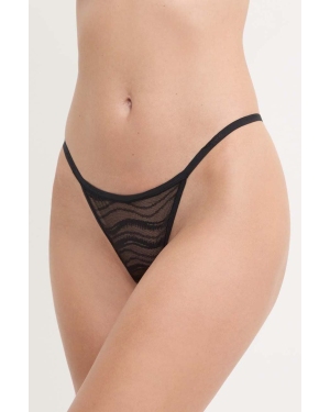 Calvin Klein Underwear stringi kolor czarny z koronki 000QD3994E
