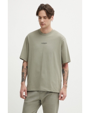 G-Star Raw t-shirt bawełniany męski kolor zielony z aplikacją