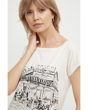 Lauren Ralph Lauren t-shirt damski kolor beżowy 200933300
