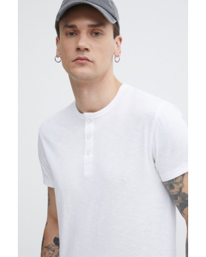Superdry t-shirt bawełniany męski kolor biały gładki