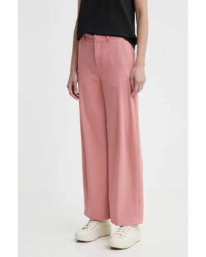 Drykorn spodnie DESK damskie kolor różowy proste high waist 130014 80754