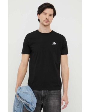 Alpha Industries t-shirt bawełniany Basic T Small Logo kolor czarny z nadrukiem 188505.03