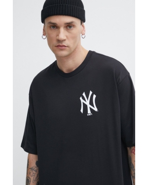 New Era t-shirt bawełniany męski kolor czarny z nadrukiem NEW YORK YANKEES