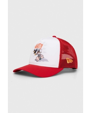 New Era czapka z daszkiem kolor czerwony z aplikacją MULTI CHARACTER