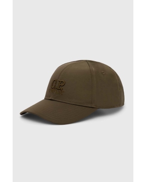 C.P. Company czapka z daszkiem Chrome-R Logo Cap kolor zielony z aplikacją 16CMAC147A005904A