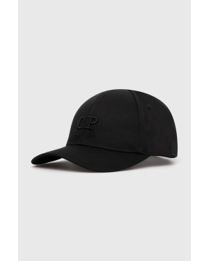 C.P. Company czapka z daszkiem bawełniana Gabardine kolor czarny z aplikacją 16CMAC282A006288A