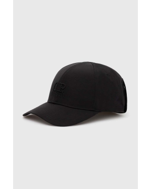 C.P. Company czapka z daszkiem Chrome-R Goggle kolor czarny gładka 16CMAC146A005904A