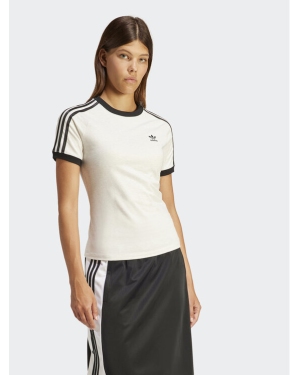 adidas T-Shirt 3-Stripes IR8104 Biały Slim Fit