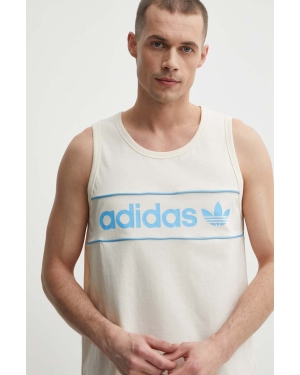 adidas Originals t-shirt bawełniany męski kolor beżowy IU0191