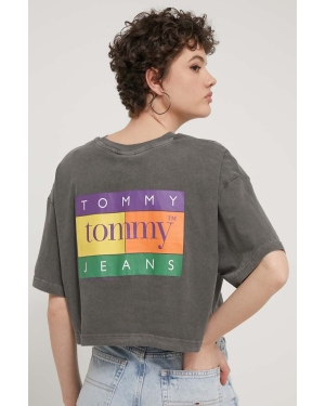 Tommy Jeans t-shirt bawełniany damski kolor szary DW0DW18141