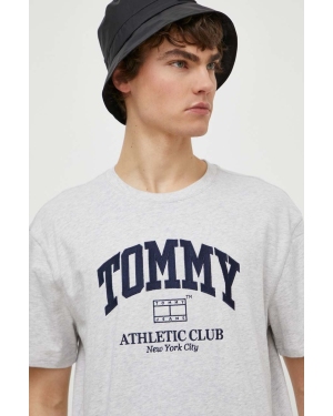 Tommy Jeans t-shirt bawełniany męski kolor szary z aplikacją DM0DM18557