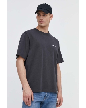 Abercrombie & Fitch t-shirt bawełniany męski kolor szary z nadrukiem