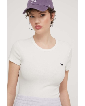 Abercrombie & Fitch t-shirt damski kolor beżowy